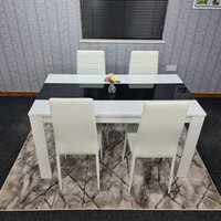Modern WB Dining Table and Chairs Set - white / 77cm