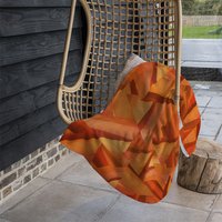Autumn Coloured Geometric Triangle Patterns Blanket - Orange