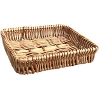 Shallow Wicker Tray - Brown / 20cm