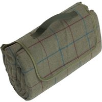 Luxury Green Tweed Picnic Blanket - Green
