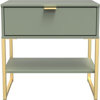 Diego Ready Assembled Single 1 Drawer Bedside Cabinet (Diego) - Reed Green