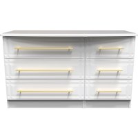 Faye Ready Assembled 6 Drawer Dresser - White Ash