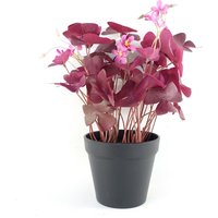 Artificial Plant Purple Shamrock Pink Flowers Potted - Purple