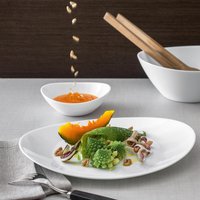 Prometeo Oval Glass Steak Plates 32cm White Pack of 6 - White