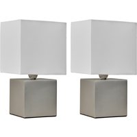 Cubbie Cube Touch Table Lamps - Set of 2 - White