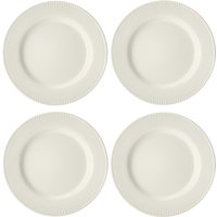 Mikasa Cranborne 4-Piece Stoneware Dinner Plate Set, 27cm - White