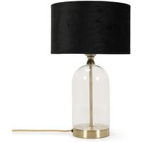 Jessy Glass Table Lamp - Gold / Black Velvet Shade