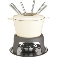 MasterClass Cast Iron Enamelled Cream Fondue Set - Cream