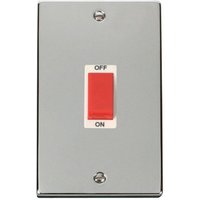 Polished Chrome 2 Gang Size 45A Switch - White