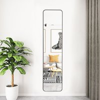 Full Length Mirror for Hanging or Adhesive Mounting - Black