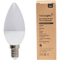10 Pack E14 White Thermal Plastic Candle LED 5W 3000K 400lm Light Bulb - White
