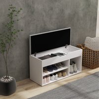 HOMCOM Sit On Shoe Storage Unit Grey - Cream