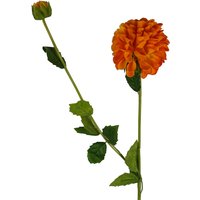 Artificial Dahlia PomPom Flower Stem - Dhalia Orange Flower