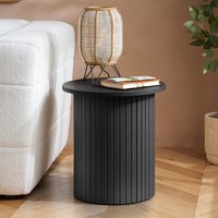 Fluted Side Table Axel Birlea Ribbed Curved - Black