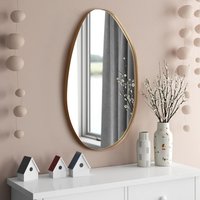 Grain-Shaped Iron Frame Explosion-Proof Mirror - Gold