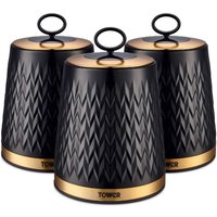 Empire Set Of 3 Canisters - Black