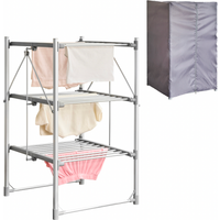 Zennox 3 Tier Heated Clothes Airer with Cover - Silver
