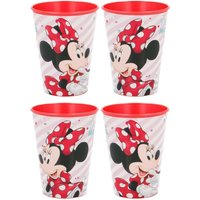 Minnie Mouse Old Set of 4 Plastic Drinking Juice Cup 260ML - Red