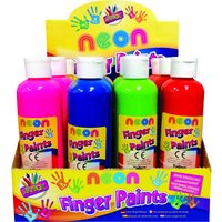 Neon Finger Paints 12 Colours - Multi
