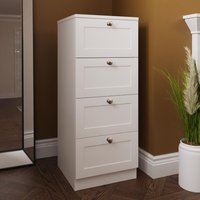 FWStyle White 4 Drawer Chest Of Drawers Deep Design Shaker Fronts - White