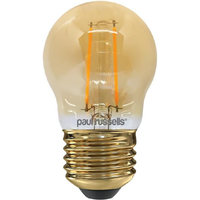 2.5W LED Filament, Golf, E27, 200lm, Non-Dim, 2200K Bulb - Amber