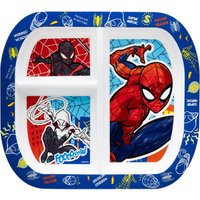 Spiderman rectangle plate 3 compartment - Blue & Red