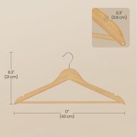 Solid Birch Wood Coat Hangers with 360 Swivel Hooks - Bronze