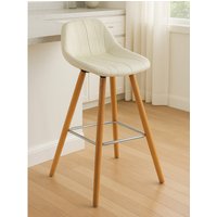 Stockholm White Faux Leather Bar Stool - White