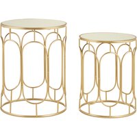 Avantis Set Of 2 Champagne Metal Side Tables - Champagne