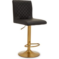 Baina Black And Gold Bar Stool With Round Base - Black