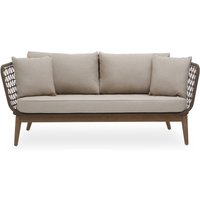 Opus Grey Woven Rope Three Seater Sofa with Cushions - Cream