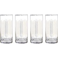 Set Of Four Jazz Highball Glasses - Gold