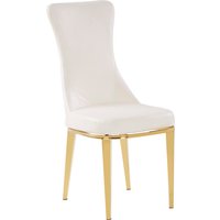 Forli White Dining Chair - White, Gold