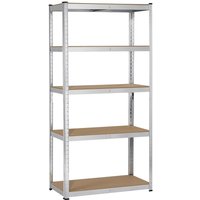 5-Tier Adjustable Storage Shelves - Silver