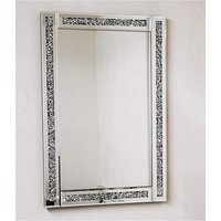 Loose Diamante Wall Mirror - Silver