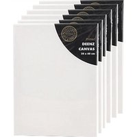 Pack of 6 Artists Blank Canvas Primed - White