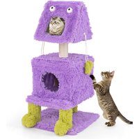Cute Monster-Themed Cat Tower - Purple