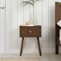 1 Drawer Oak Brown Wooden Bedside Birlea Herringford - Walnut