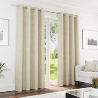 Knightsbridge Cream Blackout Chenille Eyelet Curtains - Cream / 137cm / 168cm