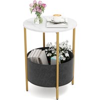 2 Tier Round Basket End Table