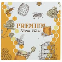 Honey Farm Large Square Worktop Protector - Smooth Glass Chopping Board - Gold