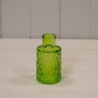 Emerald Green Mini Geometric Glass Bottle - Emerald