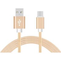 MonsterShop Magnetic USB Type-C Nylon Charging Cable - Brown