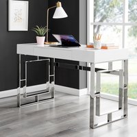 FurnitureboxUK, Cambridge White High Gloss Office Desk Dresser - White FurnitureboxUK, Cambridge White High Gloss Office Desk Dresser - White