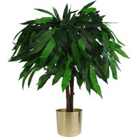 80cm Large Artificial Mango Tree Plant with Metal Planter Green 2ft