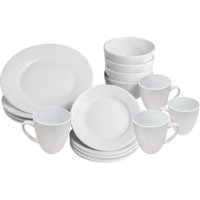 16 Piece White Porcelain Dinner Set - White