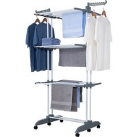 Homefront Clothes Airer Dryer - Lightweight and Foldable For Indoor And Outdoor - Silver