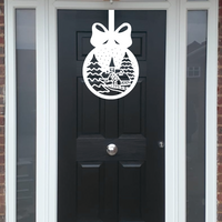Village Bauble Front Door Sign - White