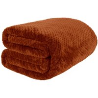 Waffle Honeycomb Mink Throw - Rust / 200cm