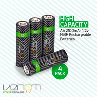 Venom Rechargeable AA Batteries - High Capacity 2100mAh - Green Venom Rechargeable AA Batteries - High Capacity 2100mAh - Green